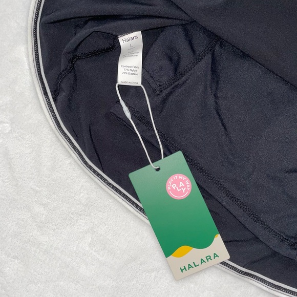 BNWT HALARA Large Black Skort with White Piping Shorts Skirt Golf Tennis Cute - Picture 6 of 7